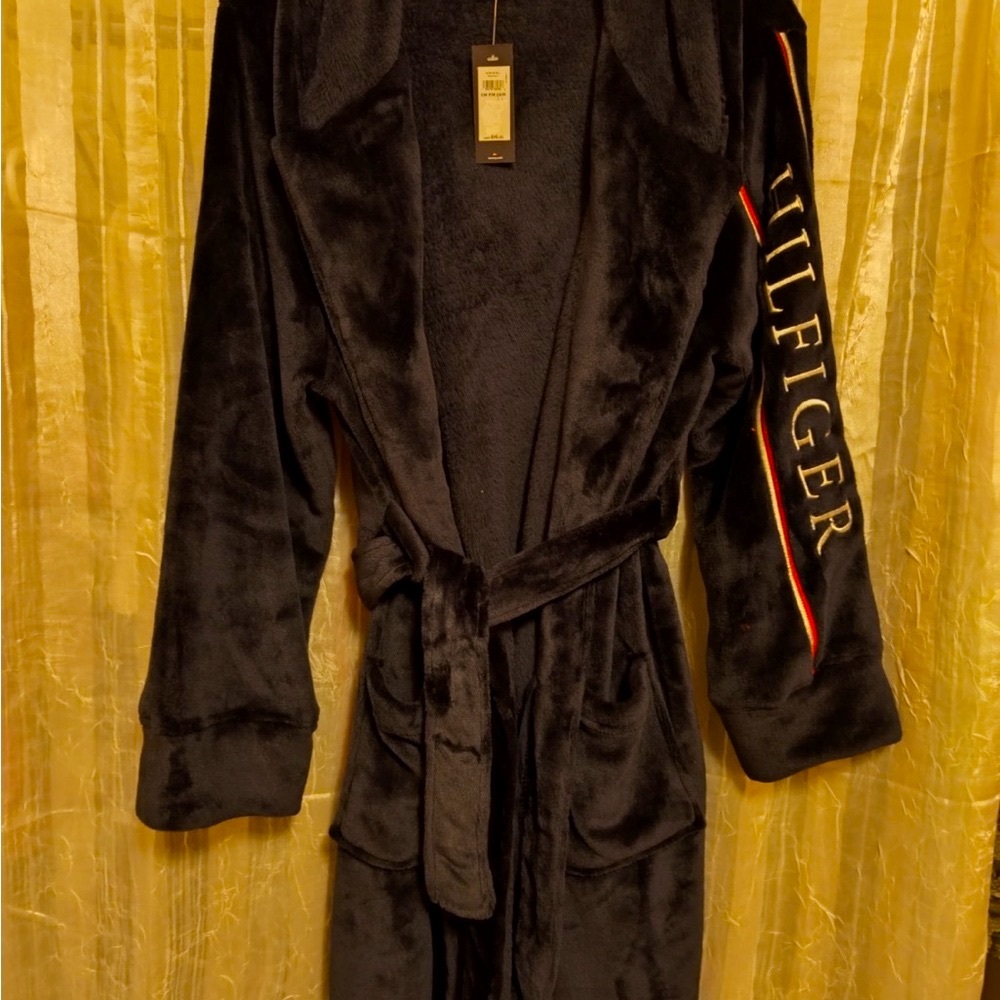 Tommy Hilfiger Black Plush Robe